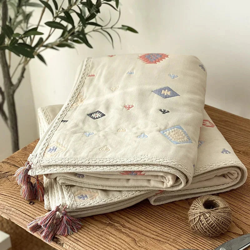 Manta Infantil Gaze Algodão 6 Camadas Jacquard Lenogue