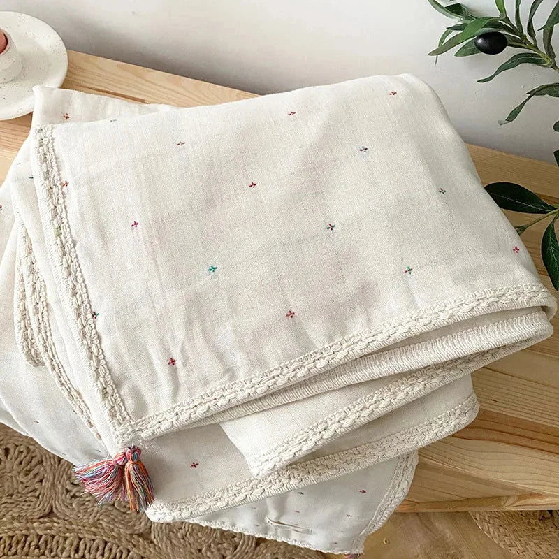 Manta Infantil Gaze Algodão 6 Camadas Jacquard Lenogue