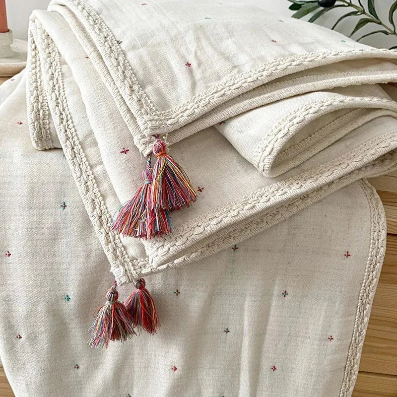 Manta Infantil Gaze Algodão 6 Camadas Jacquard Lenogue