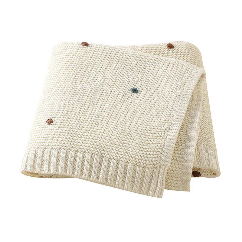 Manta Infantil Tricot com Bolinhas Coloridas Lenogue