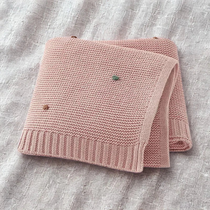 Manta Infantil Tricot com Bolinhas Coloridas Lenogue Rosa