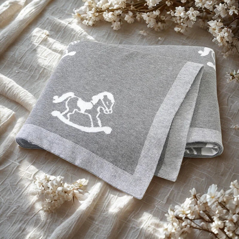 Manta Infantil Unissex Algodão Macio Lenogue Cinza Escuro