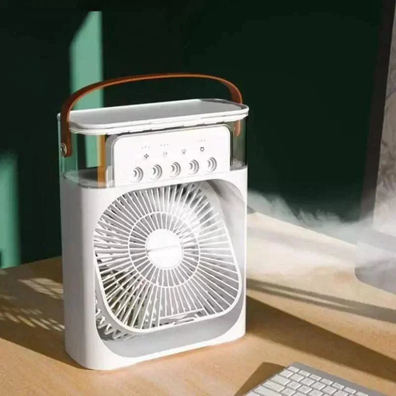 Mini Ar Condicionado Ventilador de Mesa Umidificador Lenogue Branco