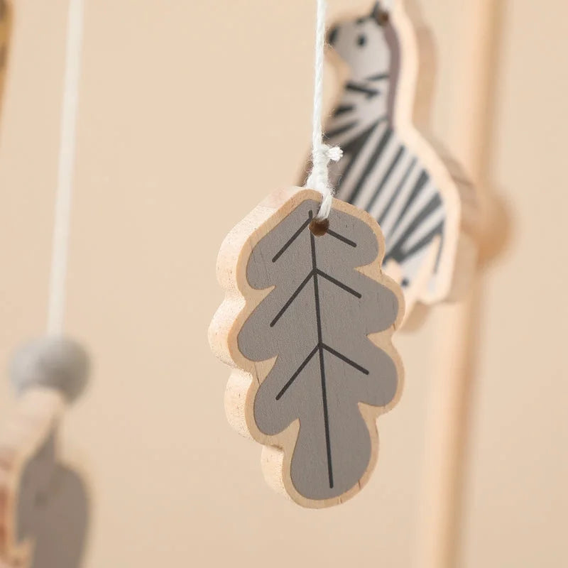 Móbile Infantil Berço Madeira Animais com Sino Lenogue Mod.