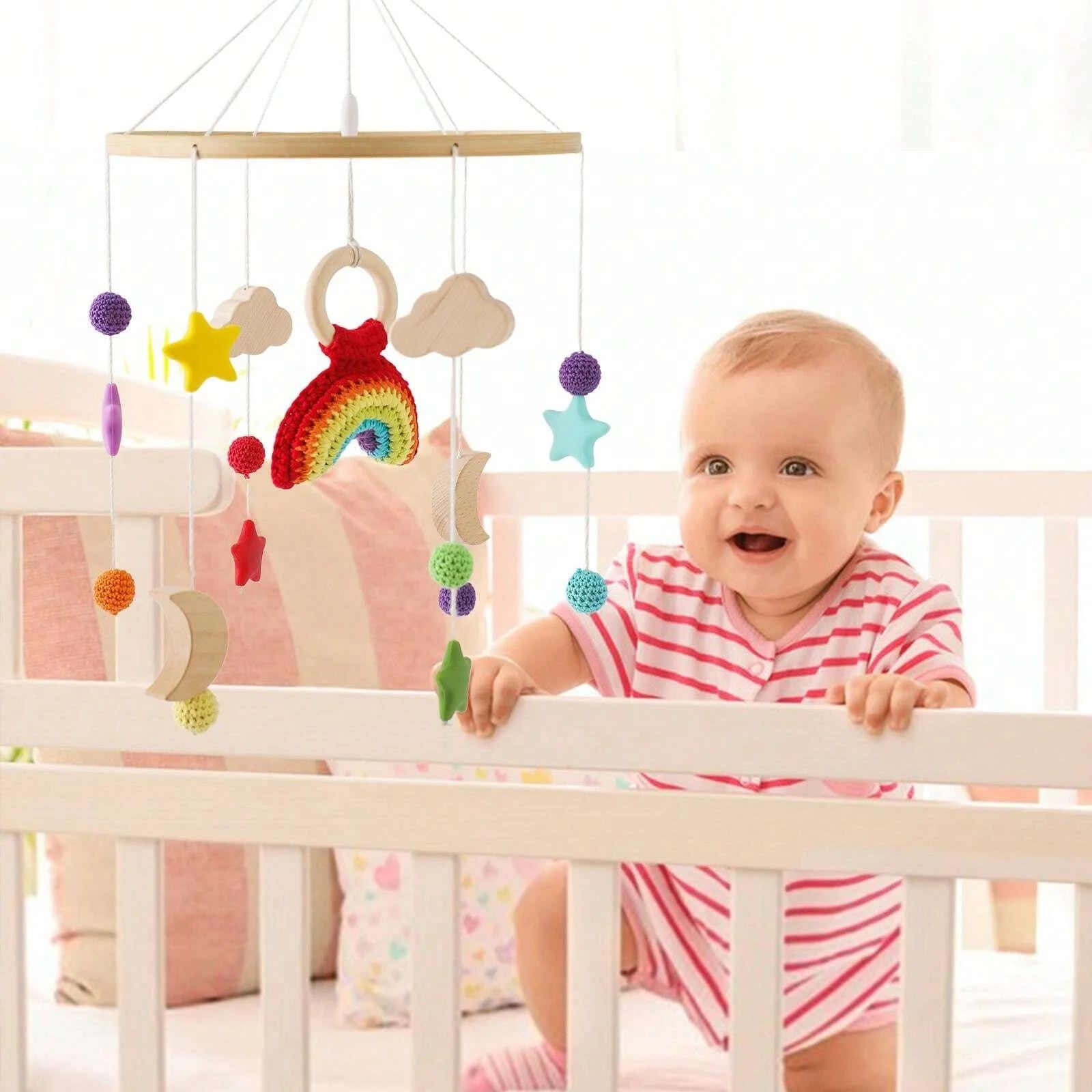 Mobile Infantil para Berço Arco-íris Lenogue