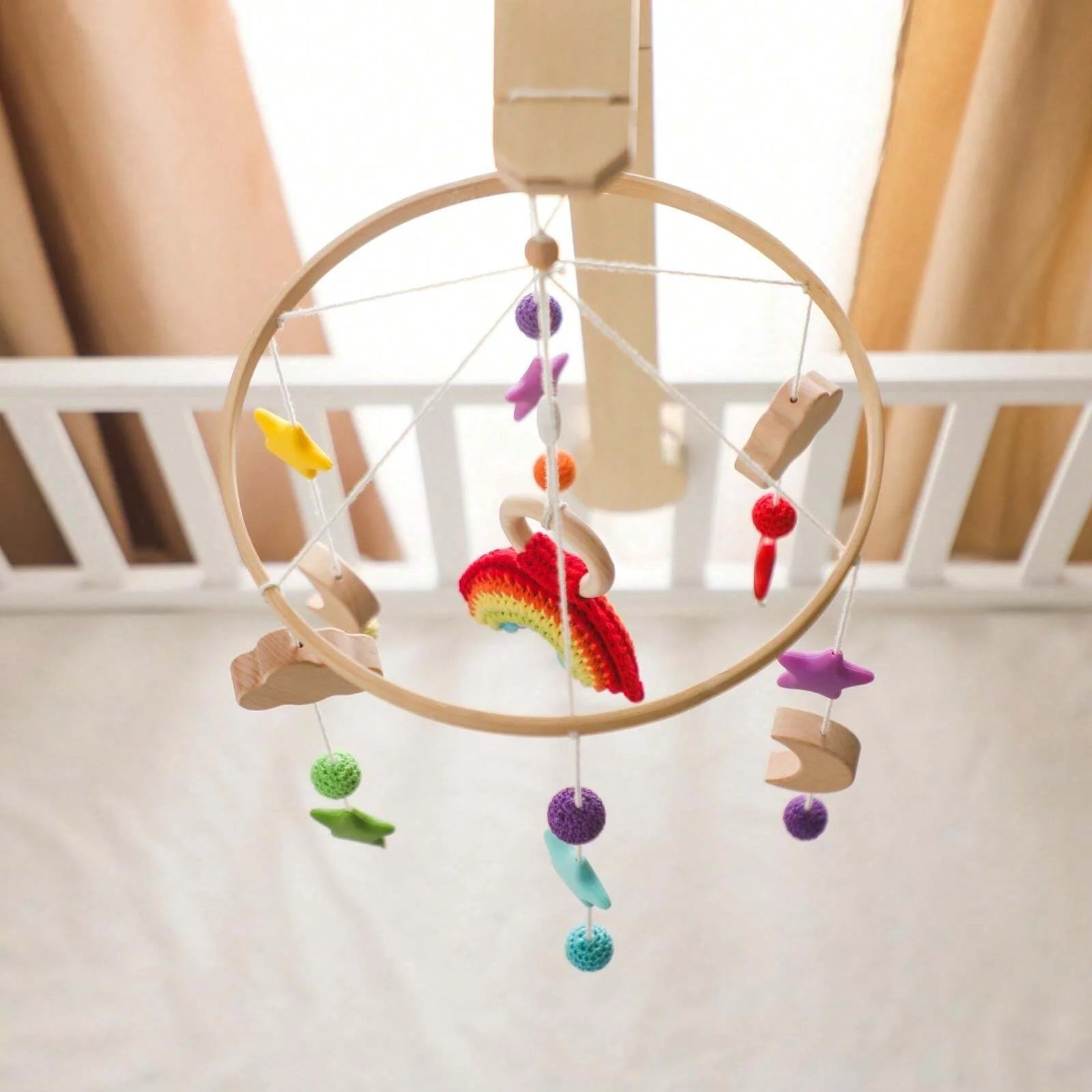 Mobile Infantil para Berço Arco-íris Lenogue