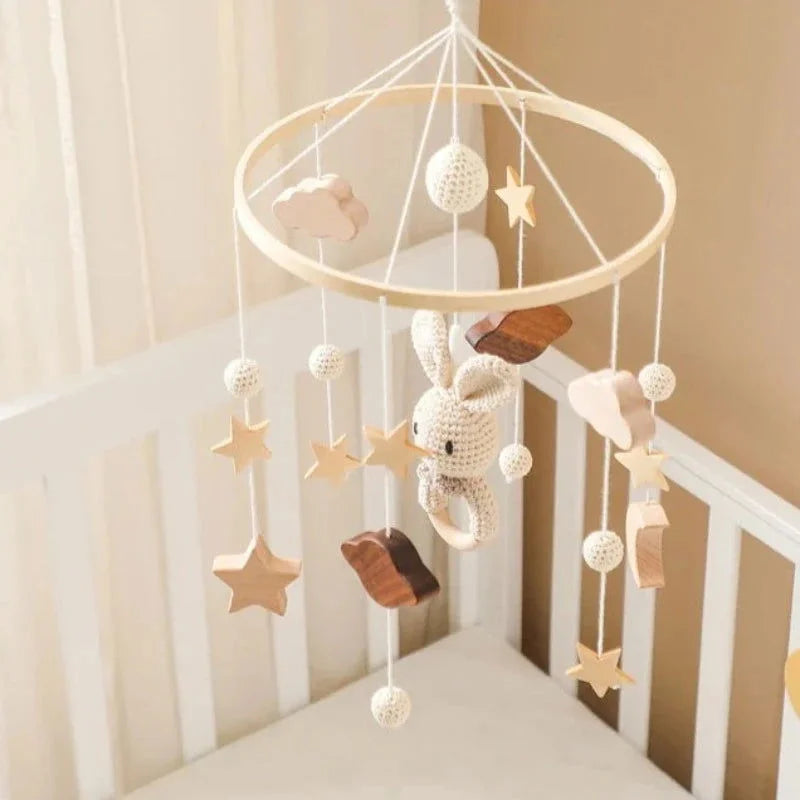 Móbile Infantil para Berço com Suporte Madeira Lenogue Coelho