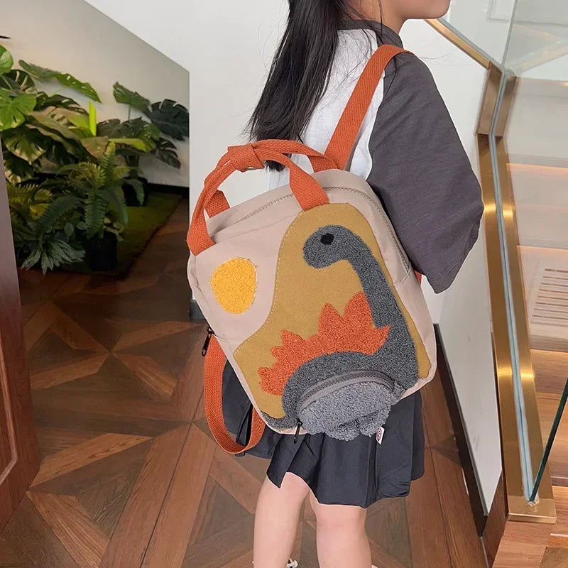 Mochila Infantil Dino Bege e Verde Lenogue