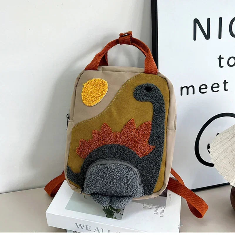 Mochila Infantil Dino Bege e Verde Lenogue