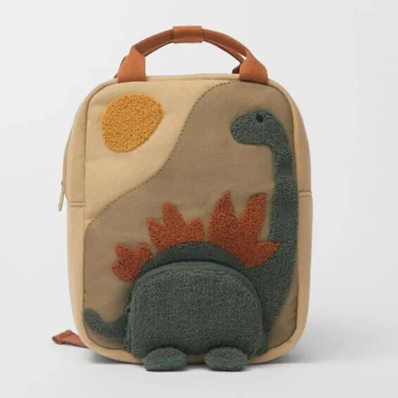 Mochila Infantil Dino Bege e Verde Lenogue
