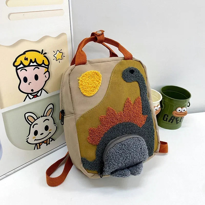 Mochila Infantil Dino Bege e Verde Lenogue