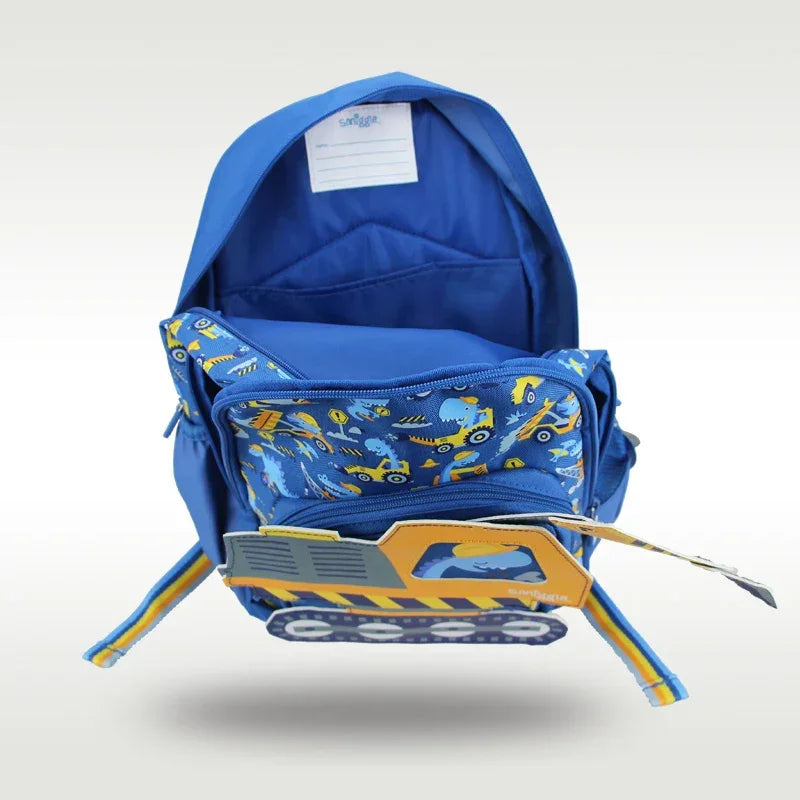 Mochila Infantil Tema Máquinas Escavadoras Lenogue Azul