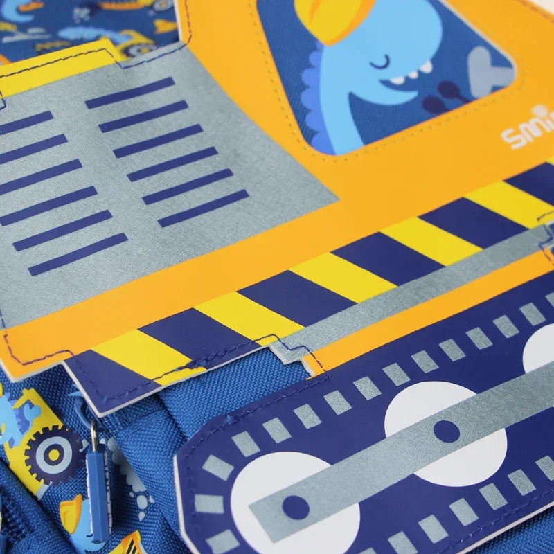 Mochila Infantil Tema Máquinas Escavadoras Lenogue Azul