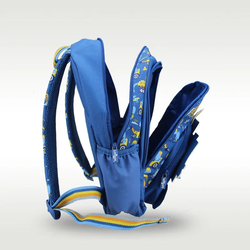 Mochila Infantil Tema Máquinas Escavadoras Lenogue Azul