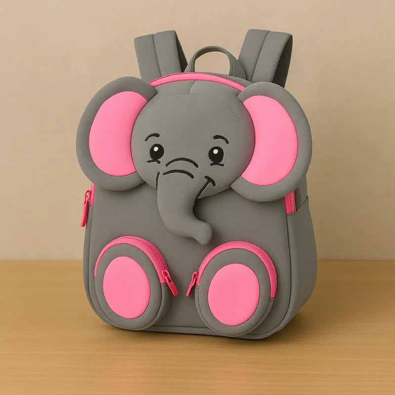 Mochilinha Infantil com Estampa 3d Ursinho Lenogue Elefante Cinza