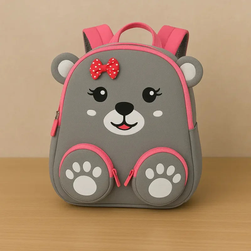 Mochilinha Infantil com Estampa 3d Ursinho Lenogue Urso Cinza