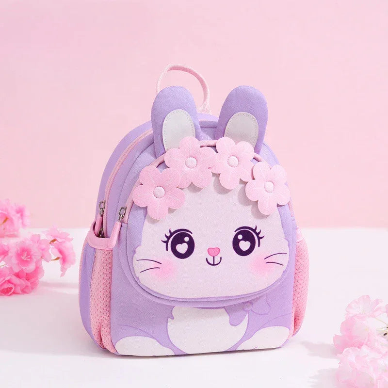 Mochilinha Infantil Estampa Coelhinho Roxo e Rosa Lenogue