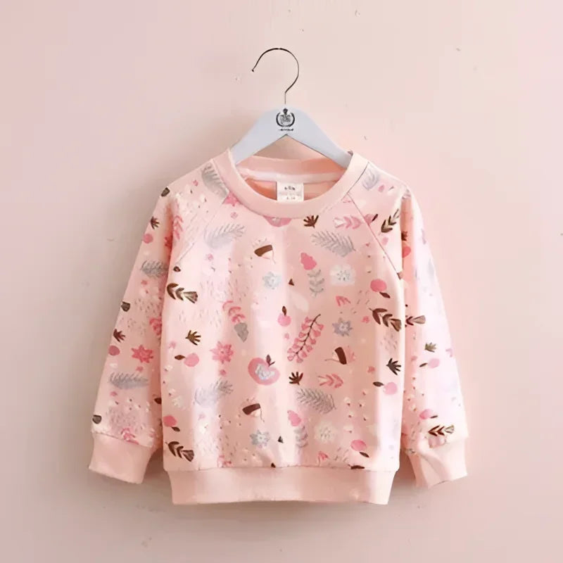 Moletom Infantil Manga Comprida Floral Lenogue Rosa / 18-24 Meses