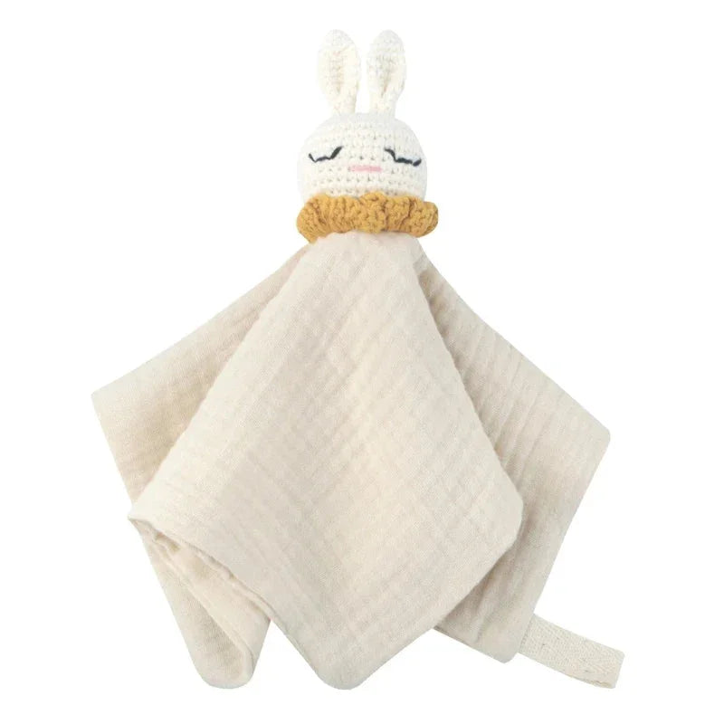 Naninha Infantil Algodão Coelhinho Crochet Lenogue Bege