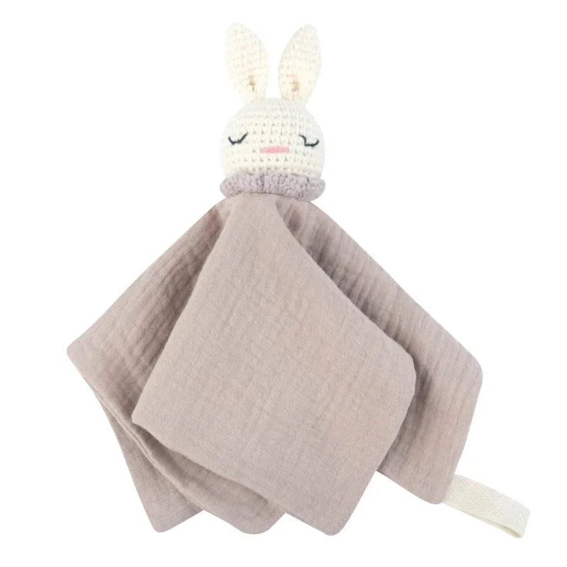Naninha Infantil Algodão Coelhinho Crochet Lenogue Caqui