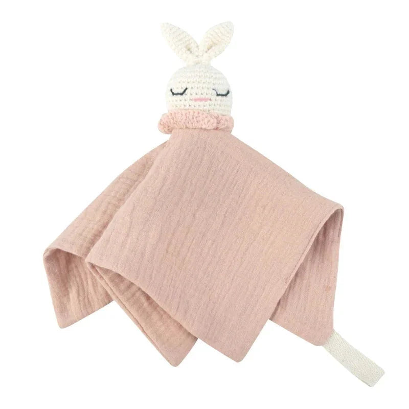 Naninha Infantil Algodão Coelhinho Crochet Lenogue Rosa