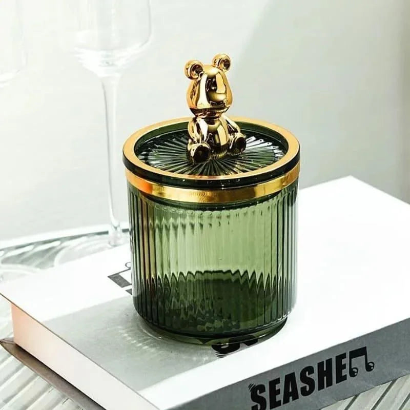 Organizador Porta Cotonete e Algodão Acrílico Lenogue Verde