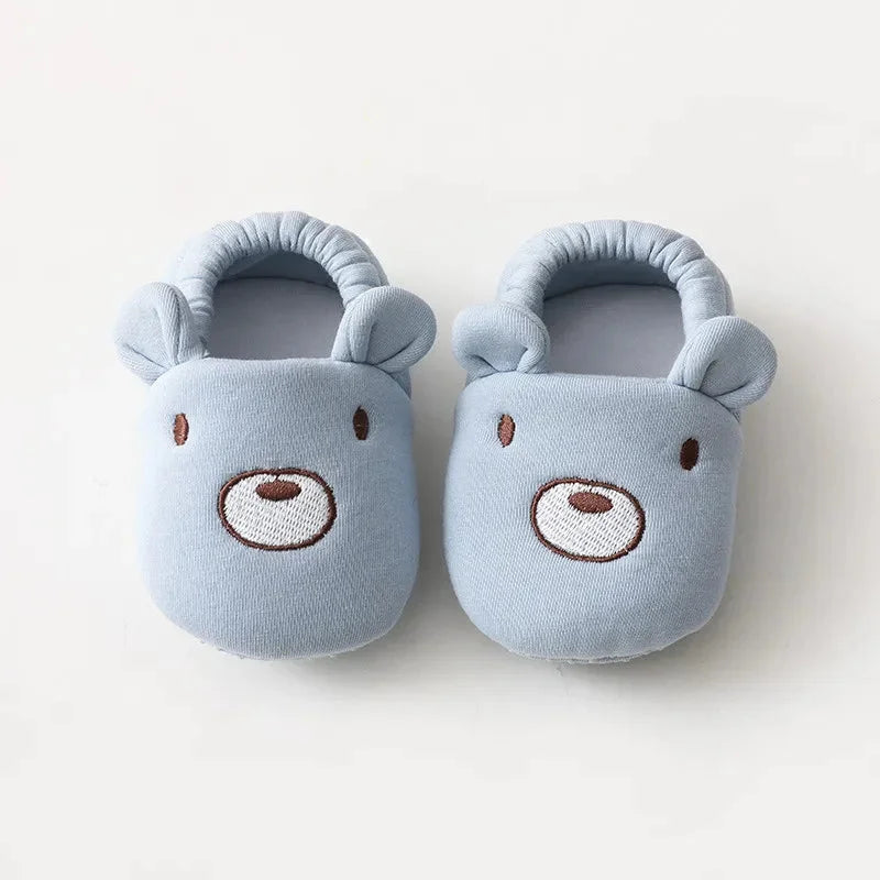 Pantufa Infantil Bichinhos Algodão Colorida Lenogue Ursinho Azul / 15-16