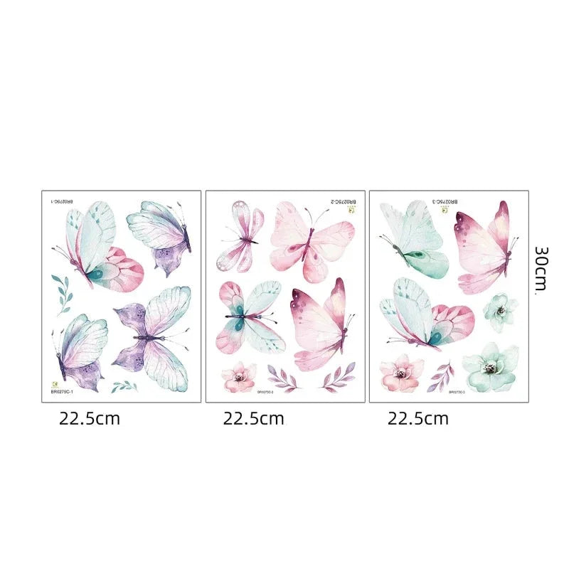Papel Adesivo Infantil Borboletas Aquarela Rosa Lenogue