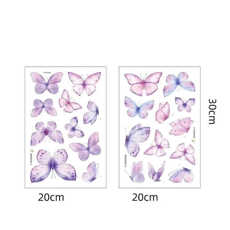 Papel Adesivo Infantil Borboletas Aquarela Rosa Lenogue