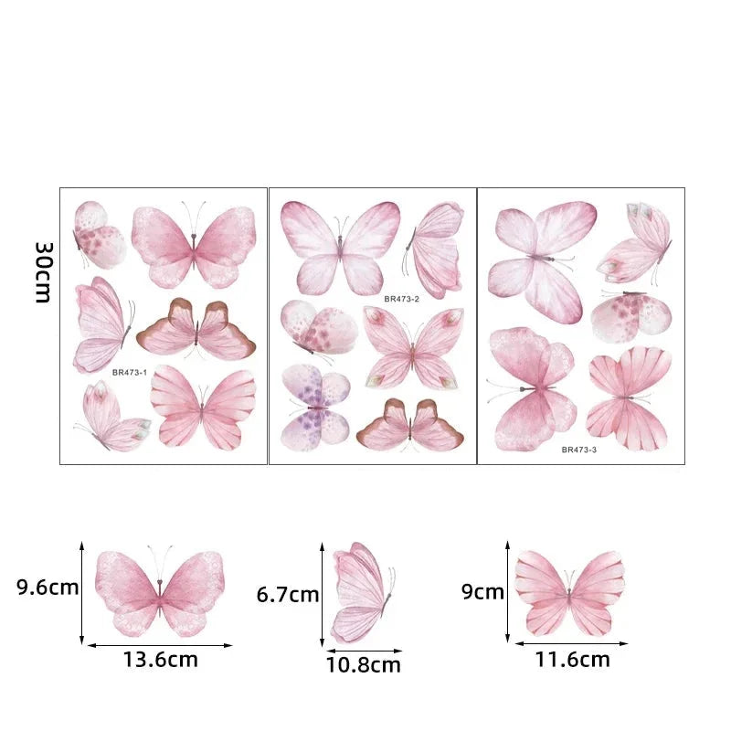 Papel Adesivo Infantil Borboletas Aquarela Rosa Lenogue