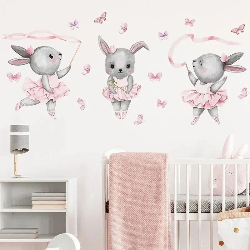 Papel Adesivo Infantil Coelhinha Bailarina Rosa Lenogue 1 Peça (30 x 90 Cm)