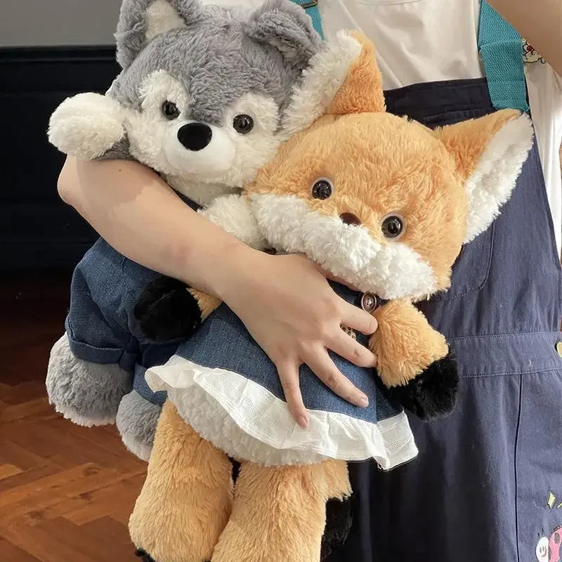 Pelúcia Infantil Cachorro Husky Almofada de Dormir Lenogue