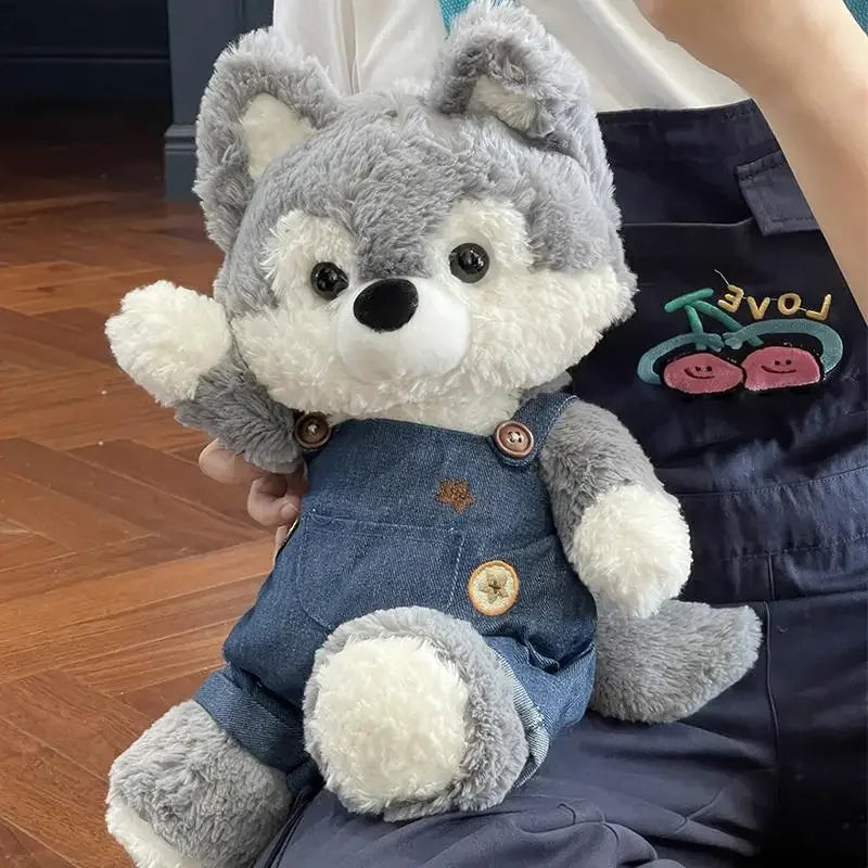 Pelúcia Infantil Cachorro Husky Almofada de Dormir Lenogue