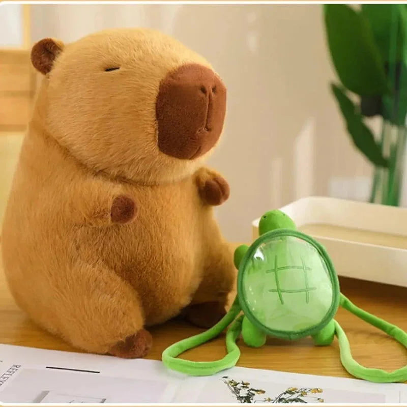 Pelúcia Infantil Capivara Extra Macia Marrom Lenogue