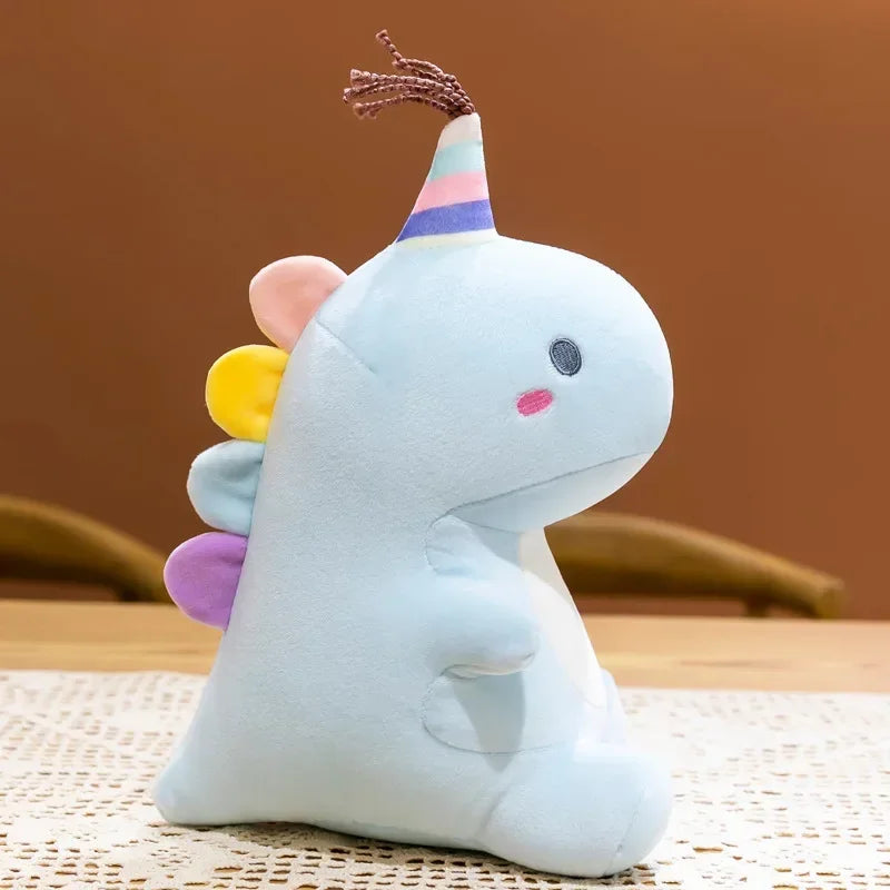 Pelúcia Infantil Dinossauro Almofada de Dormir Modelo Lenogue Azul