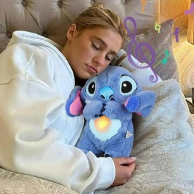 Pelúcia Infantil Musical com Luzes Colorida Lenogue Azul Bolsa de Ar e Luz