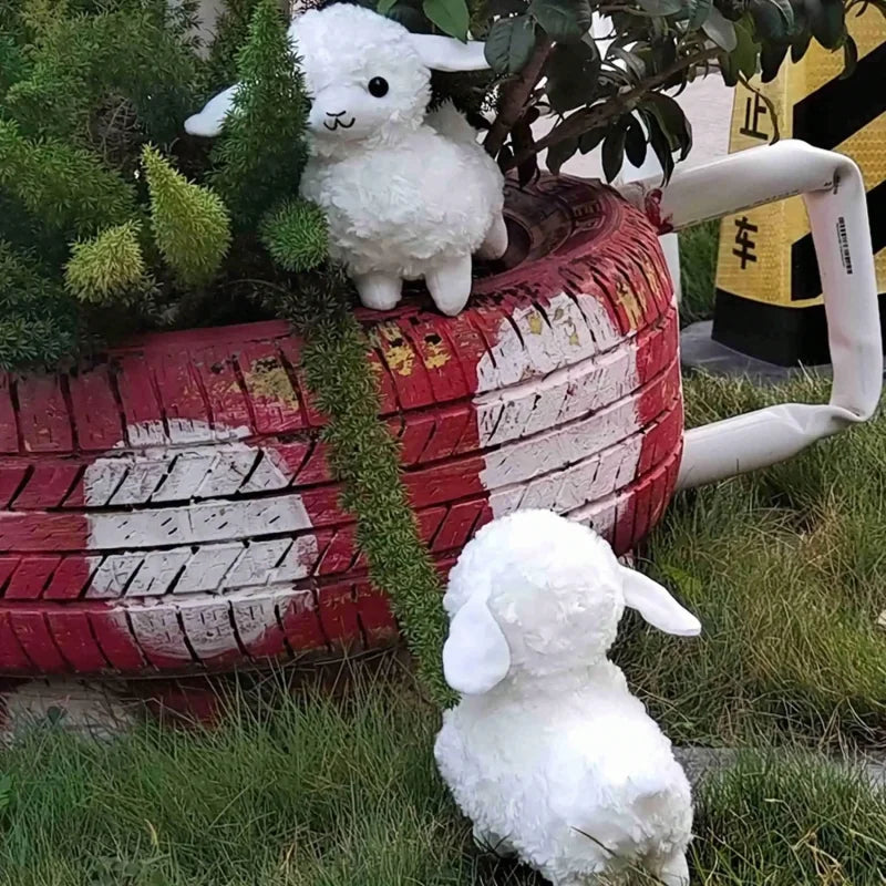 Pelúcia Infantil Ovelha Decorativa Modelo Lenogue Branco