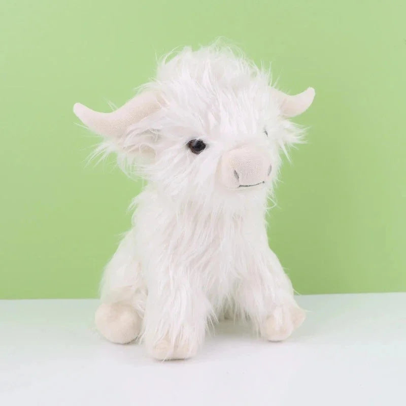 Pelúcia Infantil Vaca Highland Lenogue Branco / 29cm