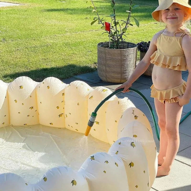 Piscina Infantil Inflável Pétala de Flor Lenogue Branco