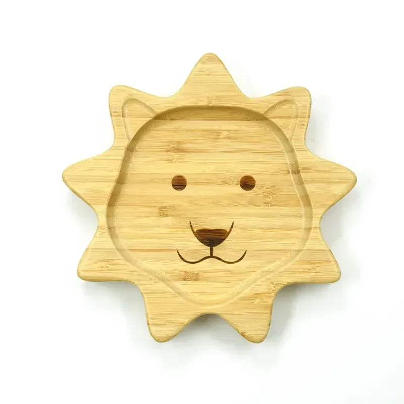 Prato Infantil de Bambu com Formas Diversas Lenogue Leão