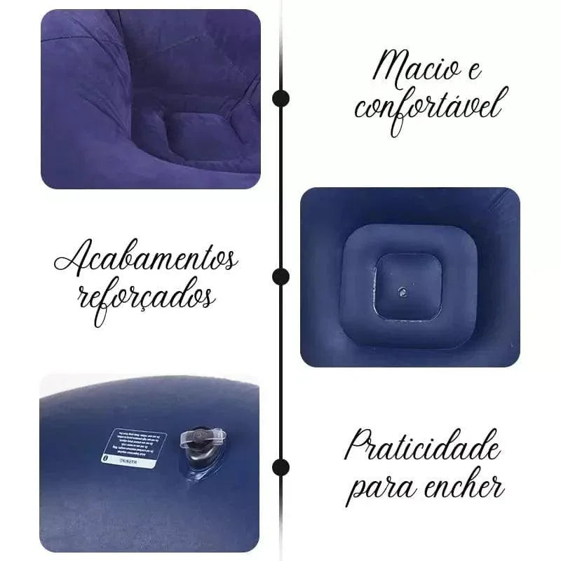 Puff Redondo Inflável Colorido Lenogue