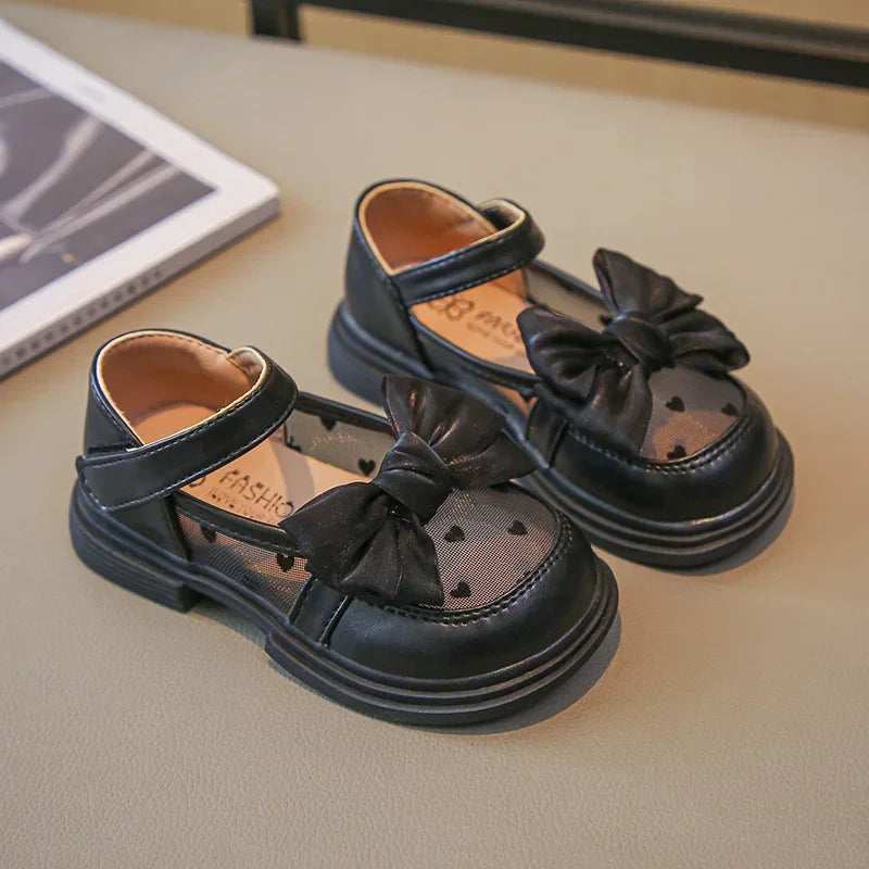 Sandália Infantil com Laço Respirável Leve para Caminhada Lenogue Preto / 23-24