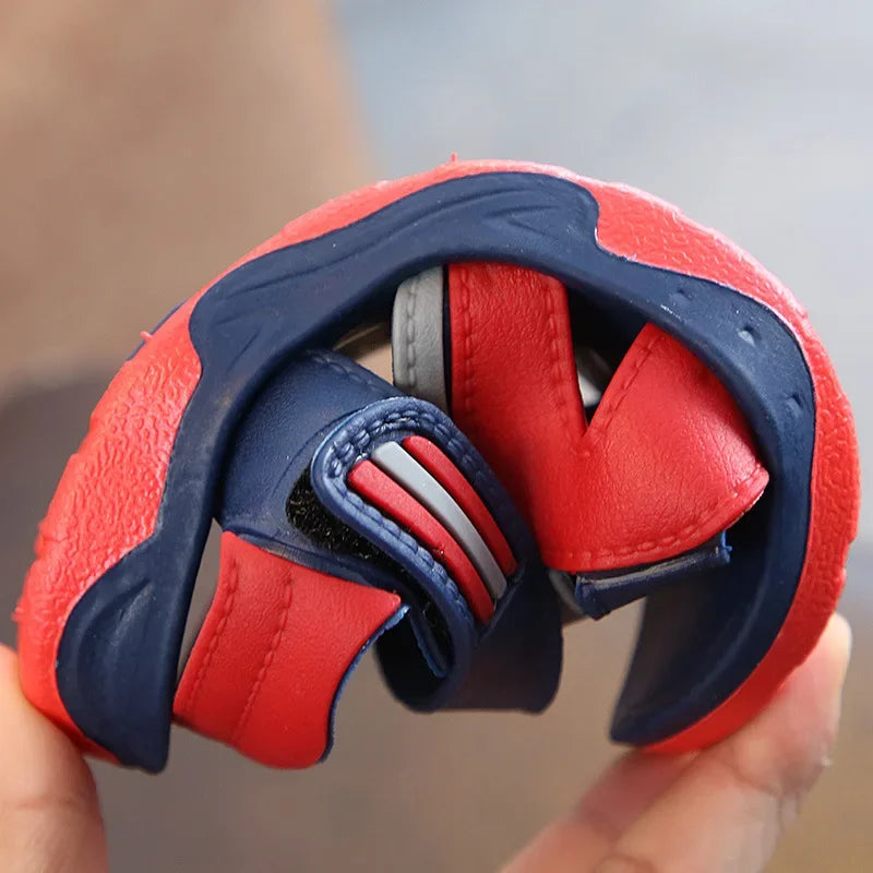 Sandália Infantil de Couro Antiderrapante Solado Macio Lenogue