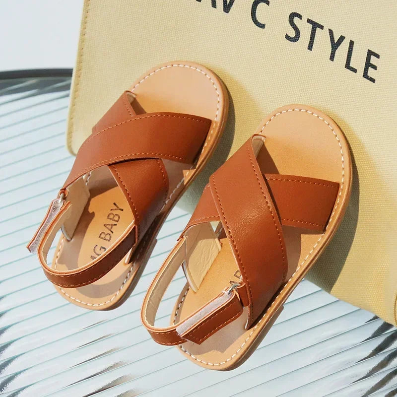 Sandália Infantil para Praia e Verão Lenogue Marrom / 21-22