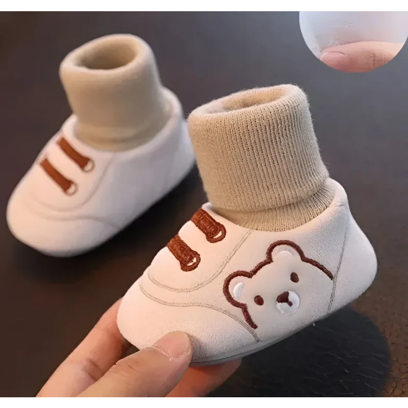 Sapatinho Infantil com Meia para Bebês Lenogue Bege / 15-16