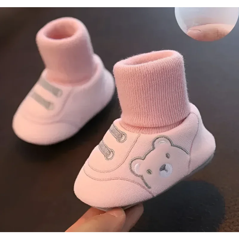 Sapatinho Infantil com Meia para Bebês Lenogue Rosa / 15-16