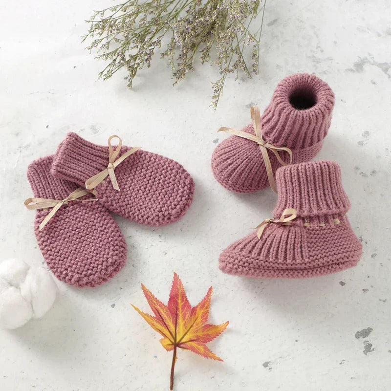 Sapatinho Infantil Tricot Luva Laço Borboleta Fleur Lenogue
