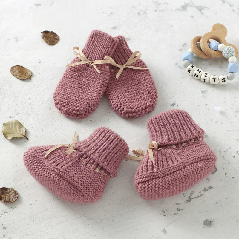 Sapatinho Infantil Tricot Luva Laço Borboleta Fleur Lenogue Rosa / 0-3 Meses