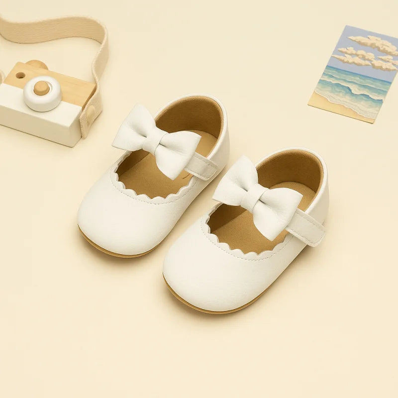 Sapatinhos Infantil com Laço Borboleta Lenogue Branco / 17-18