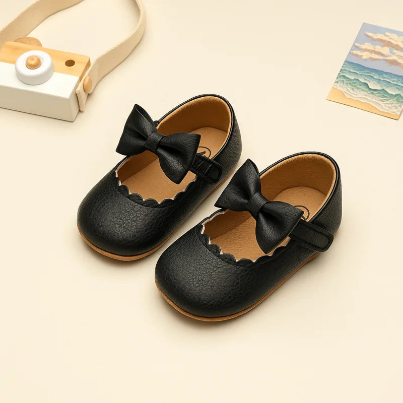 Sapatinhos Infantil com Laço Borboleta Lenogue Preto / 17-18